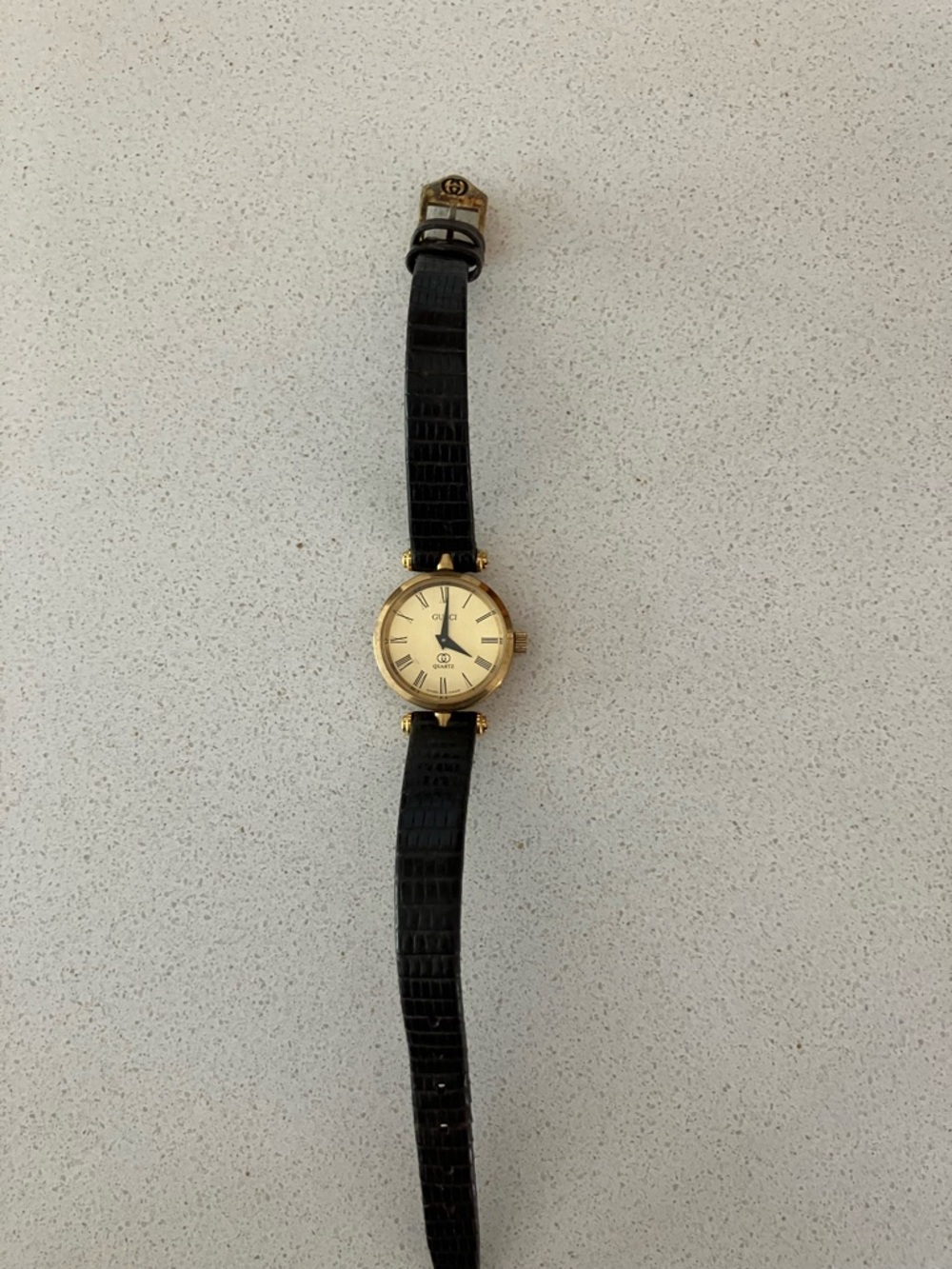 Gucci Brown Leather Strap Watch with Gold Case - Picture 2 of 11